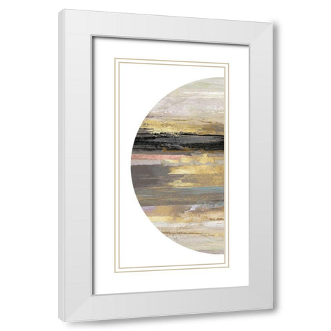 Crescent II White Modern Wood Framed Art Print with Double Matting by PI Studio