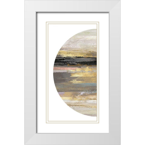 Crescent II White Modern Wood Framed Art Print with Double Matting by PI Studio