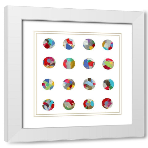 Playful Paint White Modern Wood Framed Art Print with Double Matting by PI Studio