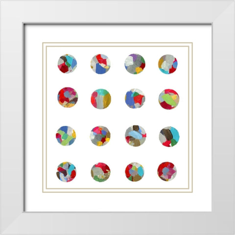 Playful Paint White Modern Wood Framed Art Print with Double Matting by PI Studio
