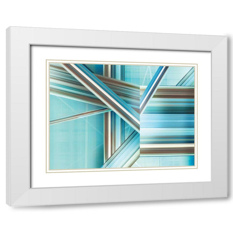 Glitchy I White Modern Wood Framed Art Print with Double Matting by PI Studio