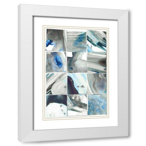 Teal Slate I White Modern Wood Framed Art Print with Double Matting by PI Studio