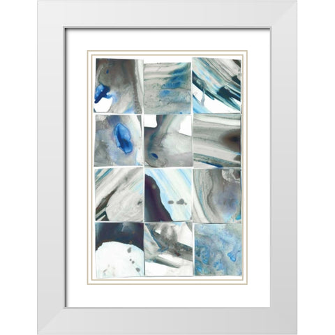 Teal Slate I White Modern Wood Framed Art Print with Double Matting by PI Studio