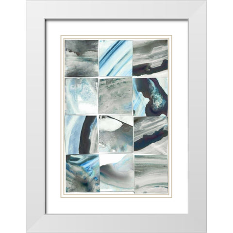 Teal Slate II White Modern Wood Framed Art Print with Double Matting by PI Studio