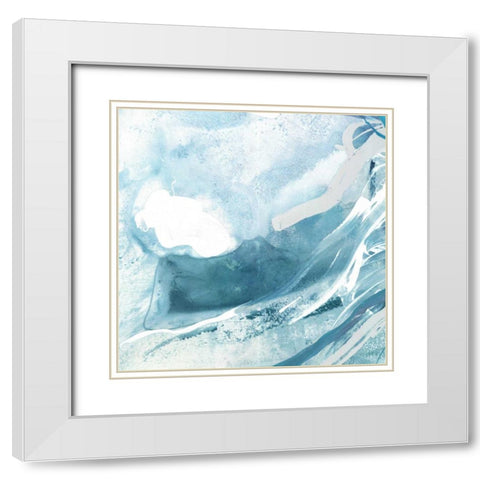 Water Pocket I White Modern Wood Framed Art Print with Double Matting by PI Studio