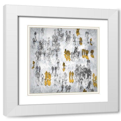Clique White Modern Wood Framed Art Print with Double Matting by PI Studio