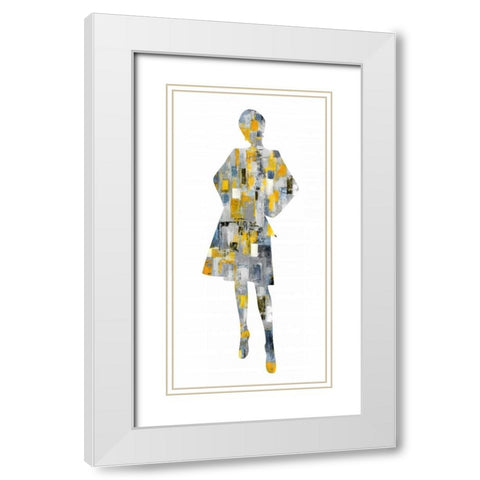 Poise I White Modern Wood Framed Art Print with Double Matting by PI Studio