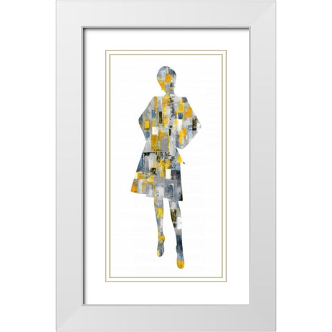 Poise I White Modern Wood Framed Art Print with Double Matting by PI Studio