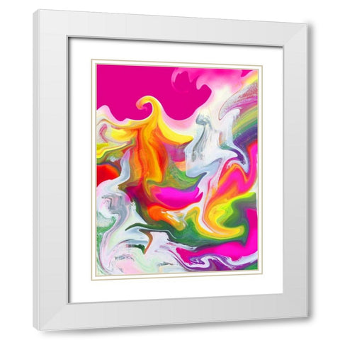 Liquified II White Modern Wood Framed Art Print with Double Matting by PI Studio