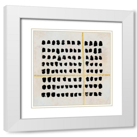 Time White Modern Wood Framed Art Print with Double Matting by PI Studio