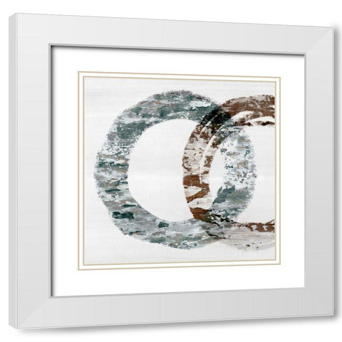 The circle II White Modern Wood Framed Art Print with Double Matting by PI Studio
