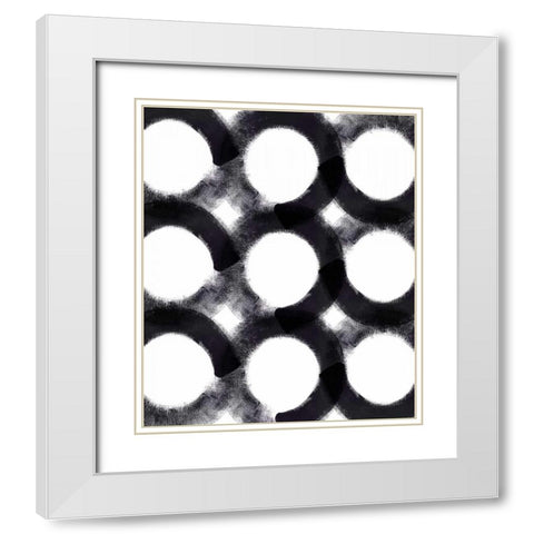 The circle III White Modern Wood Framed Art Print with Double Matting by PI Studio
