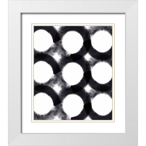 The circle III White Modern Wood Framed Art Print with Double Matting by PI Studio