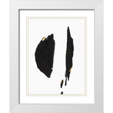 Falling I White Modern Wood Framed Art Print with Double Matting by PI Studio