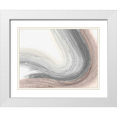 Rainbow White Modern Wood Framed Art Print with Double Matting by PI Studio
