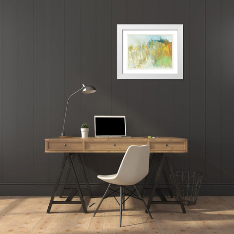 Composition White Modern Wood Framed Art Print with Double Matting by PI Studio