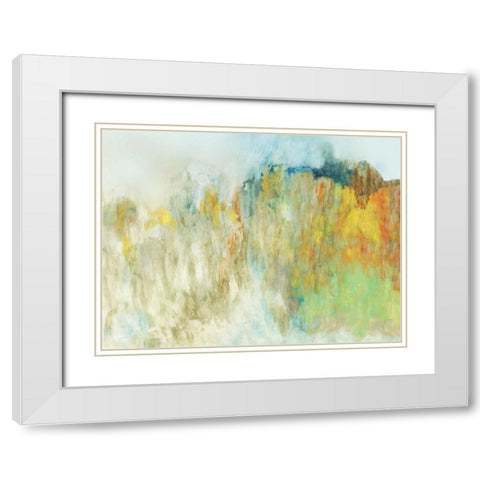 Composition White Modern Wood Framed Art Print with Double Matting by PI Studio