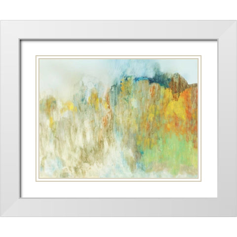 Composition White Modern Wood Framed Art Print with Double Matting by PI Studio