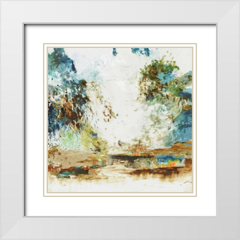 Osaka White Modern Wood Framed Art Print with Double Matting by PI Studio