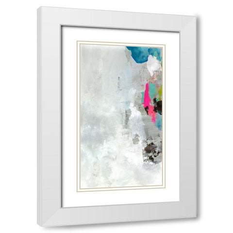 Touch of Blue I White Modern Wood Framed Art Print with Double Matting by PI Studio