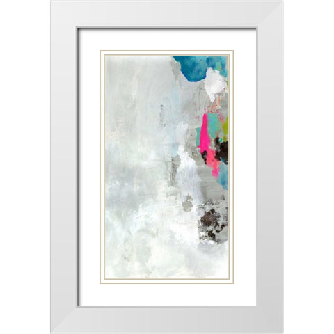 Touch of Blue I White Modern Wood Framed Art Print with Double Matting by PI Studio