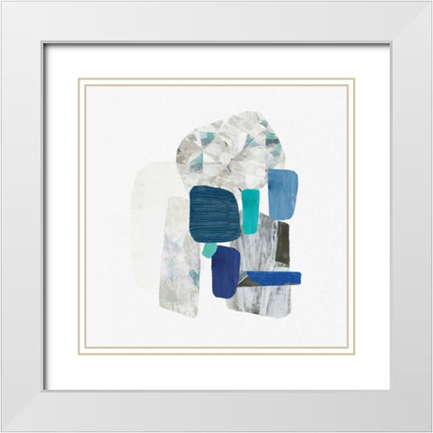 Stone II White Modern Wood Framed Art Print with Double Matting by PI Studio