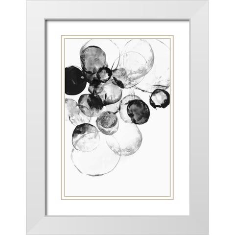 Black Rings I White Modern Wood Framed Art Print with Double Matting by PI Studio