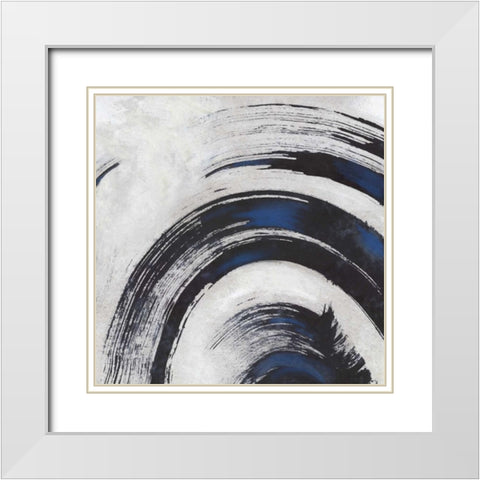 Stroke II White Modern Wood Framed Art Print with Double Matting by PI Studio