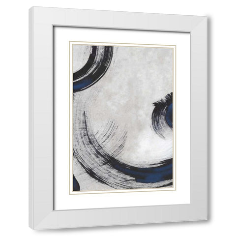 Stroke III White Modern Wood Framed Art Print with Double Matting by PI Studio