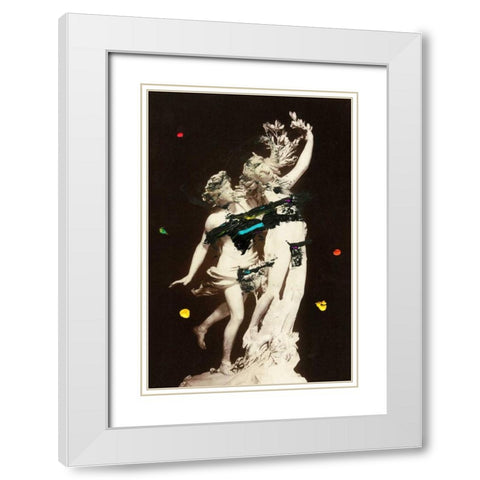 Love Asunder II White Modern Wood Framed Art Print with Double Matting by PI Studio