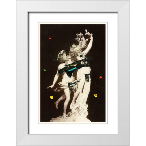 Love Asunder II White Modern Wood Framed Art Print with Double Matting by PI Studio