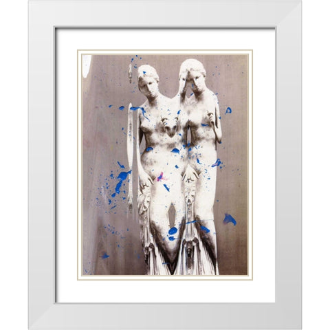 Self Divided II White Modern Wood Framed Art Print with Double Matting by PI Studio