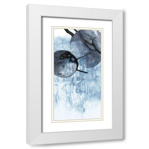 Dripping Circles II White Modern Wood Framed Art Print with Double Matting by PI Studio
