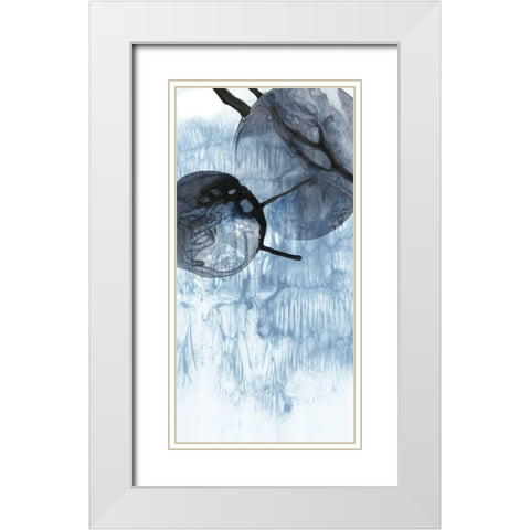 Dripping Circles II White Modern Wood Framed Art Print with Double Matting by PI Studio