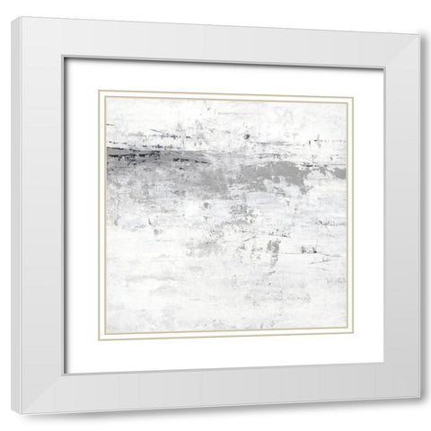 Blizzard I White Modern Wood Framed Art Print with Double Matting by PI Studio