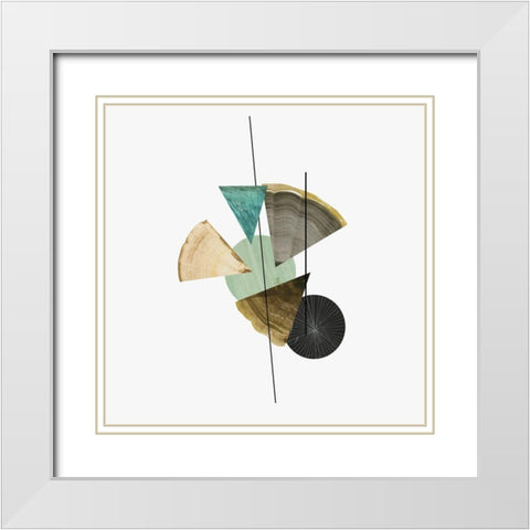 Semi II  White Modern Wood Framed Art Print with Double Matting by PI Studio