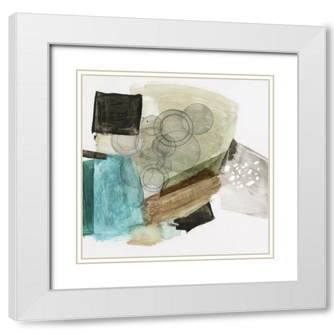 Circular Motion White Modern Wood Framed Art Print with Double Matting by PI Studio