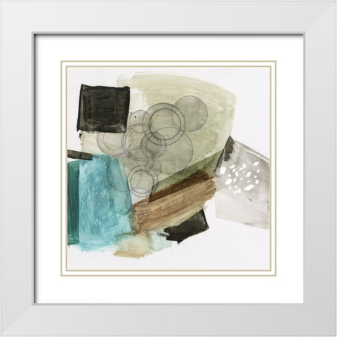 Circular Motion White Modern Wood Framed Art Print with Double Matting by PI Studio