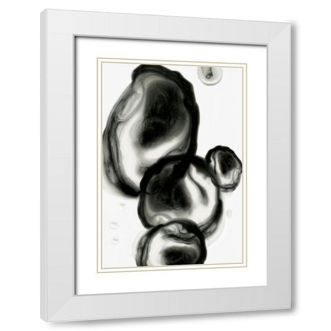 Neutral Blobs I White Modern Wood Framed Art Print with Double Matting by PI Studio