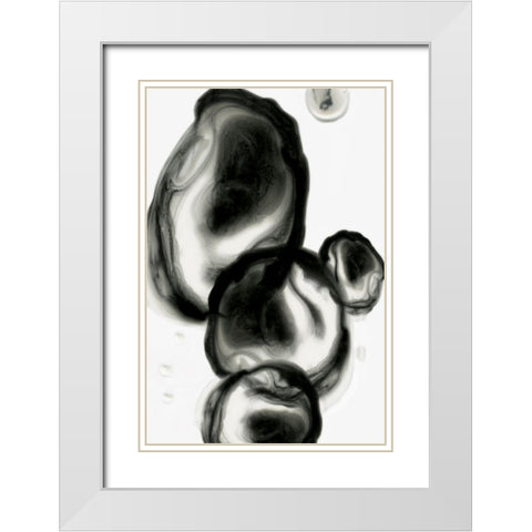 Neutral Blobs I White Modern Wood Framed Art Print with Double Matting by PI Studio