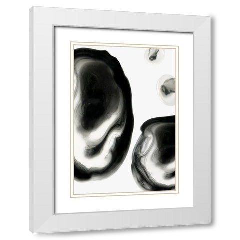 Neutral Blobs II White Modern Wood Framed Art Print with Double Matting by PI Studio
