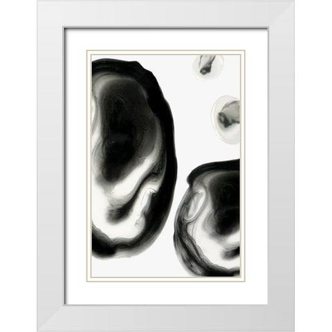 Neutral Blobs II White Modern Wood Framed Art Print with Double Matting by PI Studio