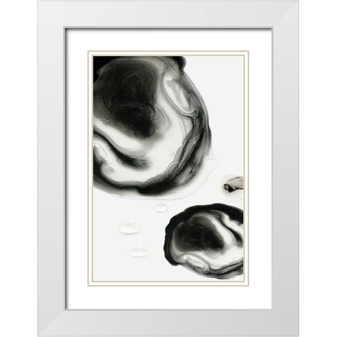 Neutral Blobs III White Modern Wood Framed Art Print with Double Matting by PI Studio