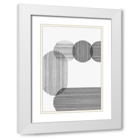 Gray on Gray II White Modern Wood Framed Art Print with Double Matting by PI Studio