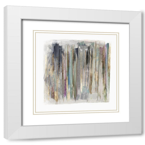 Cool Lines I White Modern Wood Framed Art Print with Double Matting by PI Studio