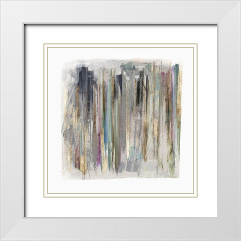 Cool Lines I White Modern Wood Framed Art Print with Double Matting by PI Studio