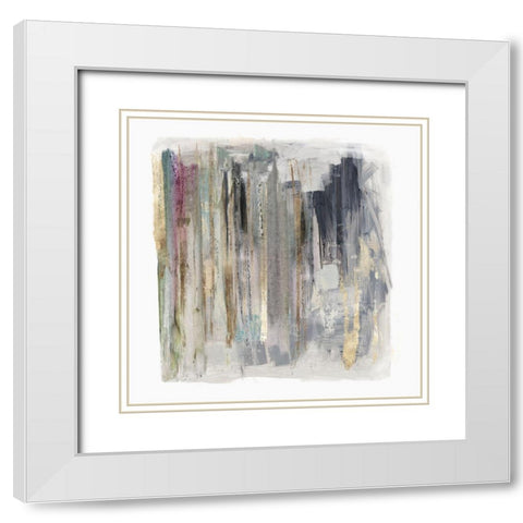 Cool Lines II White Modern Wood Framed Art Print with Double Matting by PI Studio