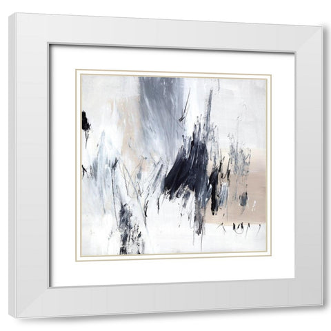 Scribble II White Modern Wood Framed Art Print with Double Matting by PI Studio
