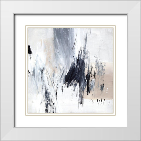 Scribble II White Modern Wood Framed Art Print with Double Matting by PI Studio