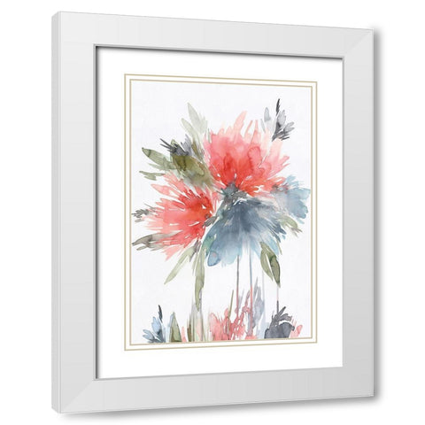 Splatter II White Modern Wood Framed Art Print with Double Matting by PI Studio